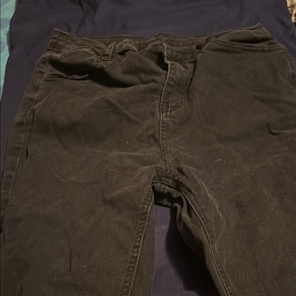 SHEIN Black Corduroy Pants Straight-Leg Style
